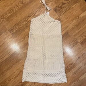 NEW Old Navy boho Cream knit lace Halter Dress Sz M